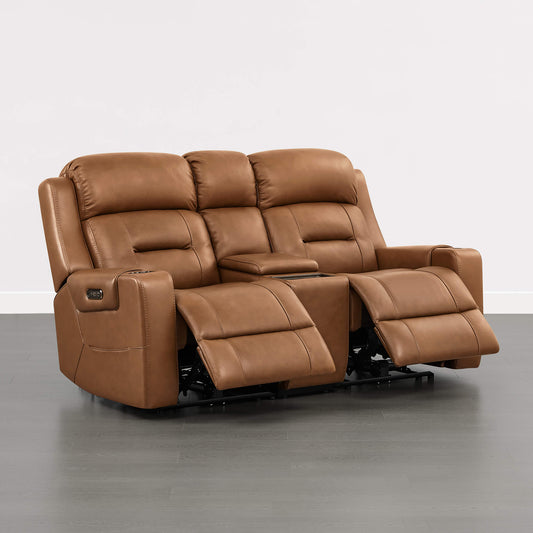 Dual Motor Reclining Sofa with Power Headrest in Garrison Fabric