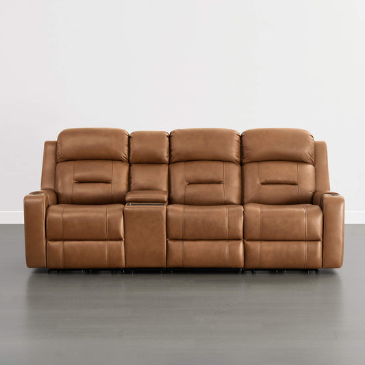Dual Motor Reclining Sofa with Power Headrest in Garrison Fabric