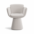Swivel Dining Chair in Beige Fabric