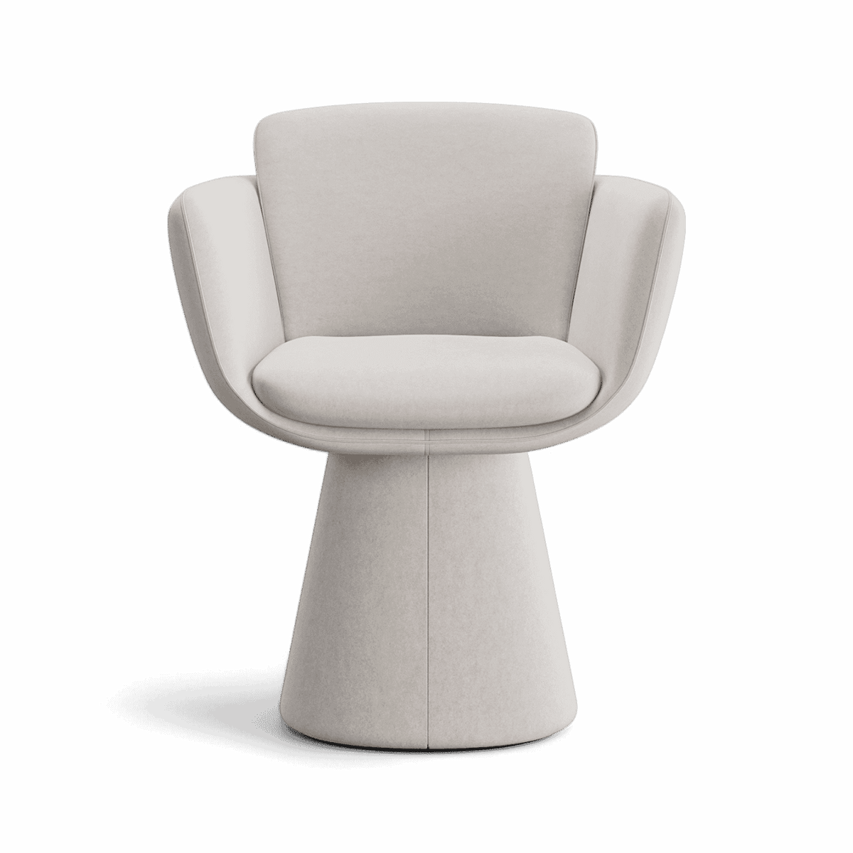Swivel Dining Chair in Beige Fabric