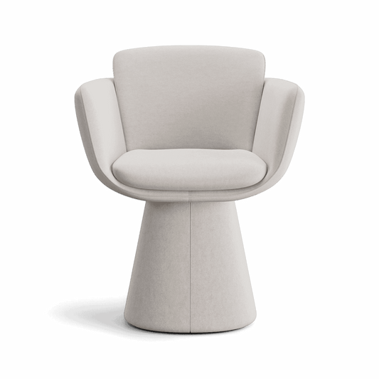 Swivel Dining Chair in Beige Fabric