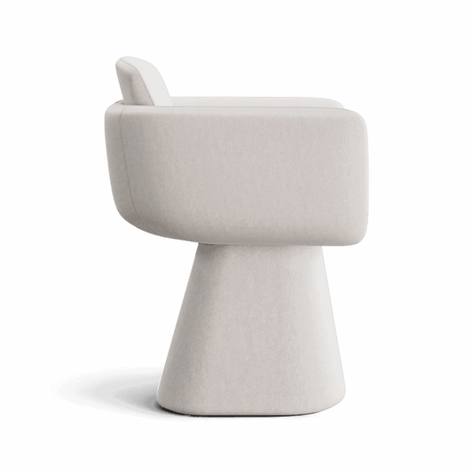 Swivel Dining Chair in Beige Fabric