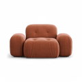 Lounge Chair Terracotta Velvet with Curved Backrest