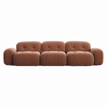 Sectional Sofa in Terracotta Velvet with Modern Design