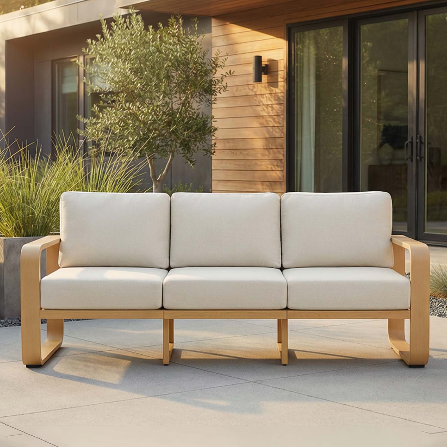 Dylan Modern Outdoor Patio Sofa with Cushioned Seating