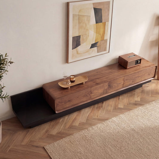 Extendable TV Media Console in Walnut, 79"-110" Width