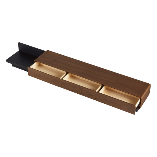 Extendable TV Media Console in Walnut, 79"-110" Width
