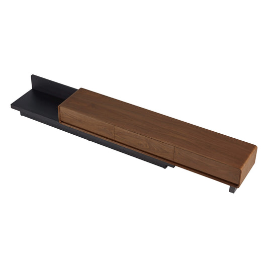 Extendable TV Media Console in Walnut, 79"-110" Width