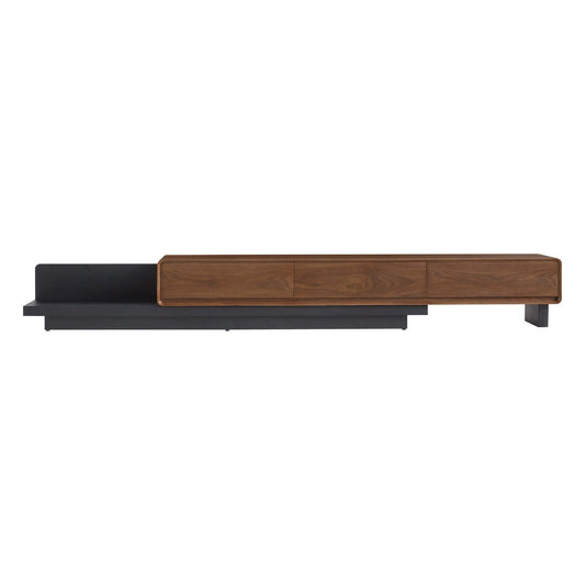Extendable TV Media Console in Walnut, 79"-110" Width