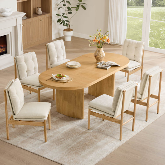 Extendable Wood Dining Table Set for 4-6 with Rustic Finish