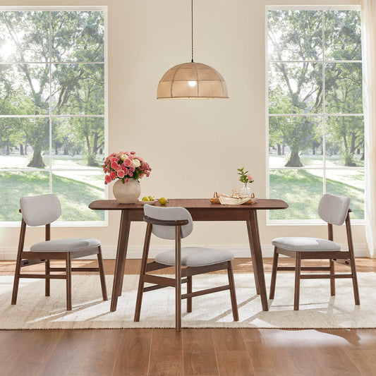 Extendable Wooden Dining Table Set with Six Chairs