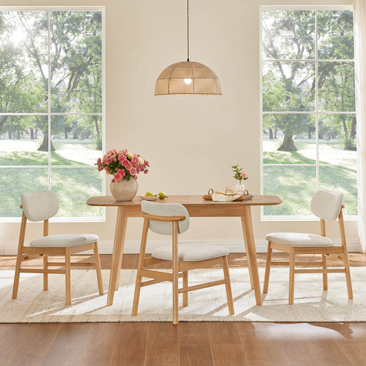Extendable Wooden Dining Table Set with Six Chairs