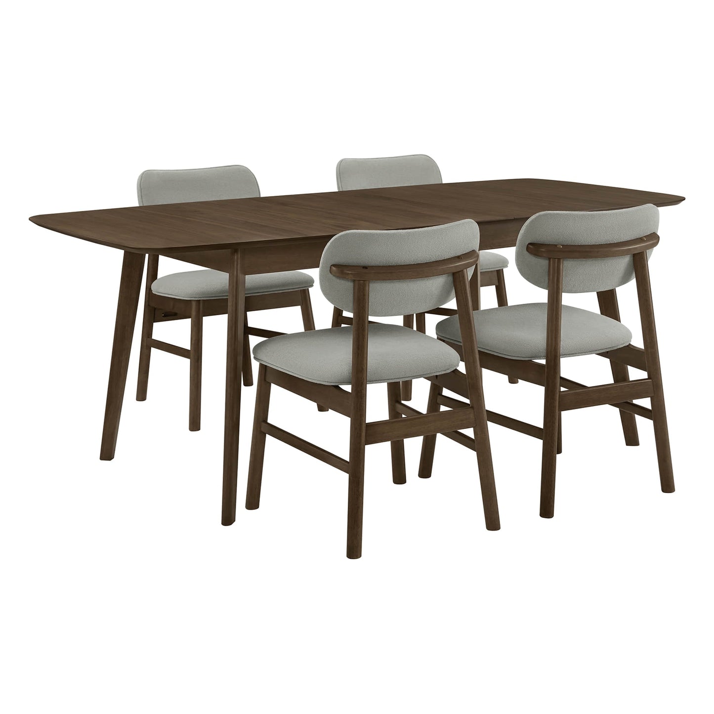 Extendable Wooden Dining Table Set with Six Chairs