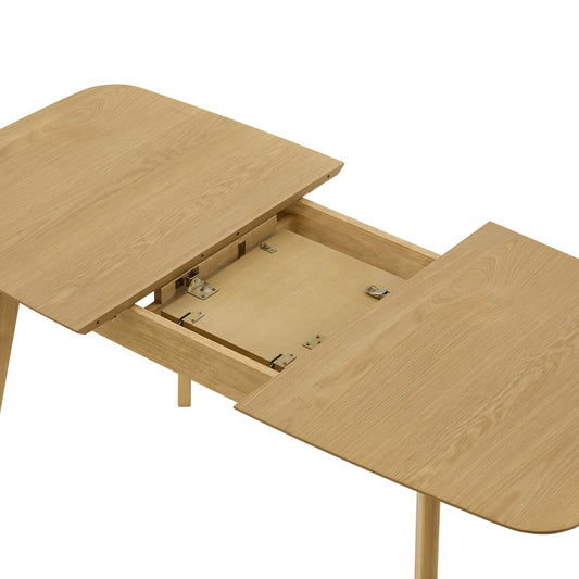 Extendable Wooden Dining Table Set with Six Chairs