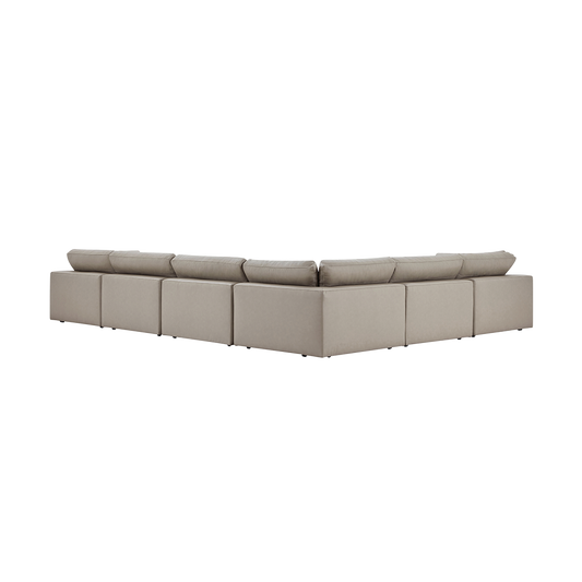 Modular Sectional Sofa in Mocha Leather with Extended Design