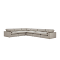 Modular Sectional Sofa in Mocha Leather with Extended Design