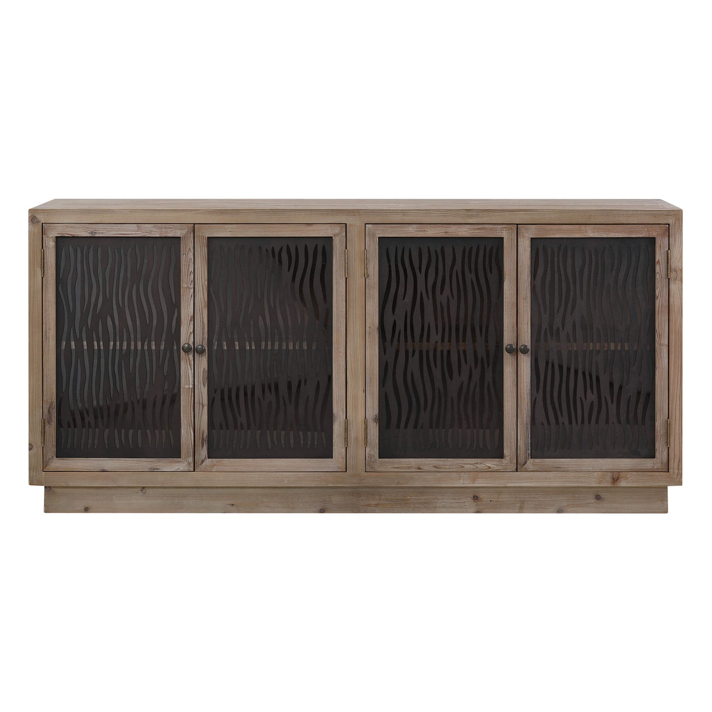 Farmhouse Fir Sideboard with 71'' Width and Display Shelves
