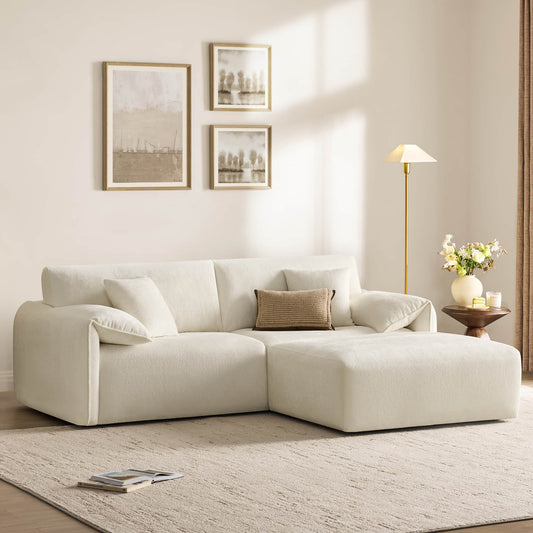 Feather-Filled 3-Seat Sofa with Ottoman and Configurable Sectional