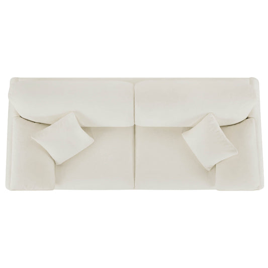 Feather-Filled 3-Seat Sofa with Ottoman and Configurable Sectional