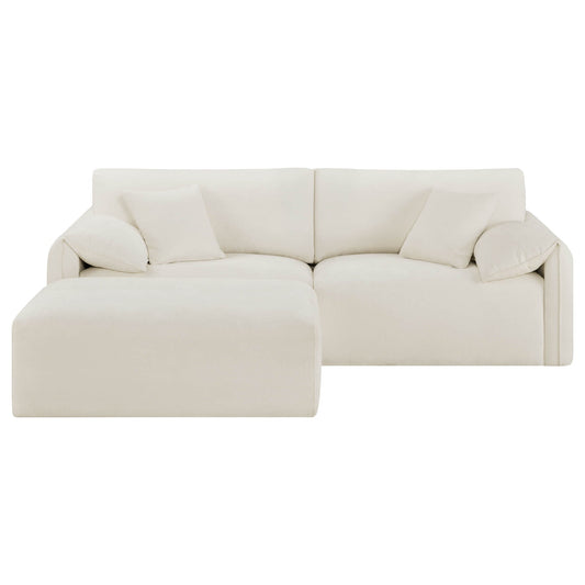 Feather-Filled 3-Seat Sofa with Ottoman and Configurable Sectional