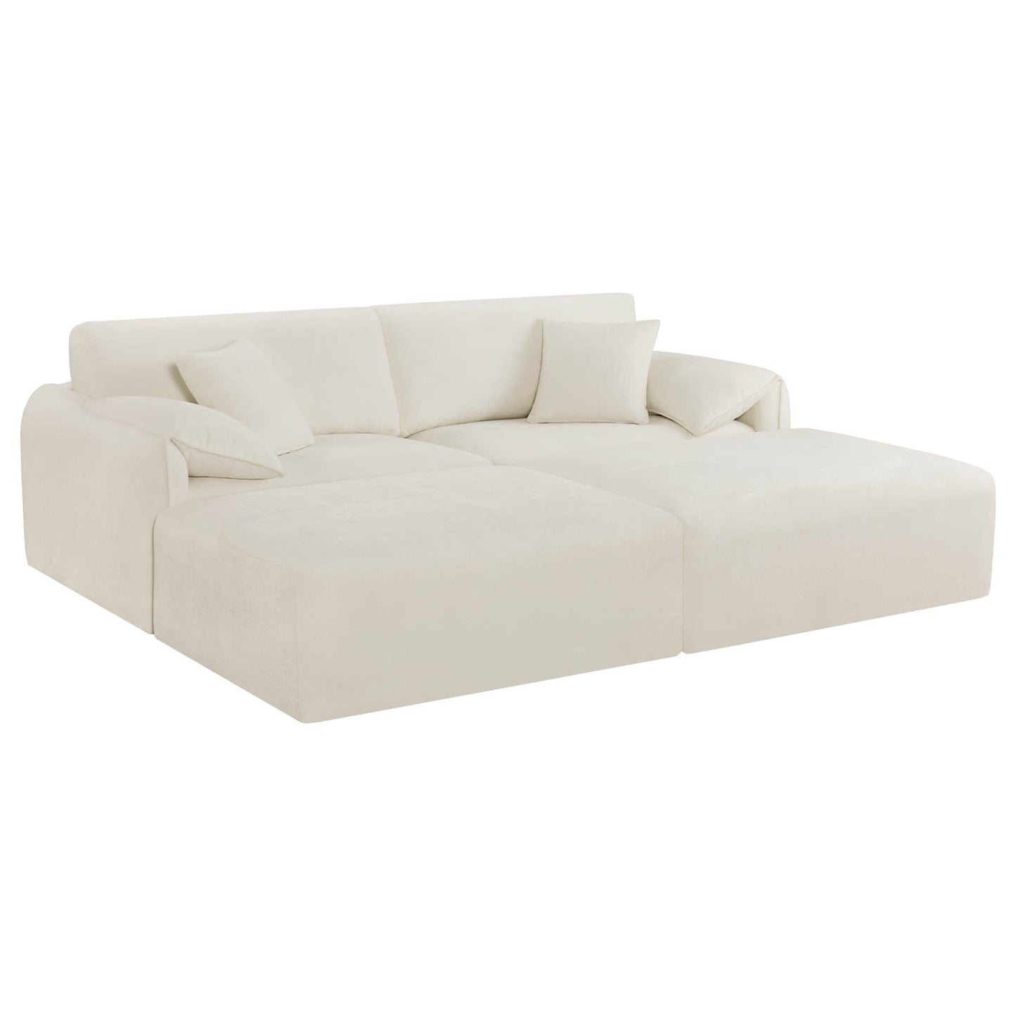 Feather-Filled 3-Seat Sofa with Ottoman and Configurable Sectional