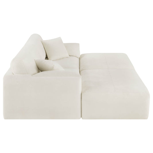 Feather-Filled 3-Seat Sofa with Ottoman and Configurable Sectional