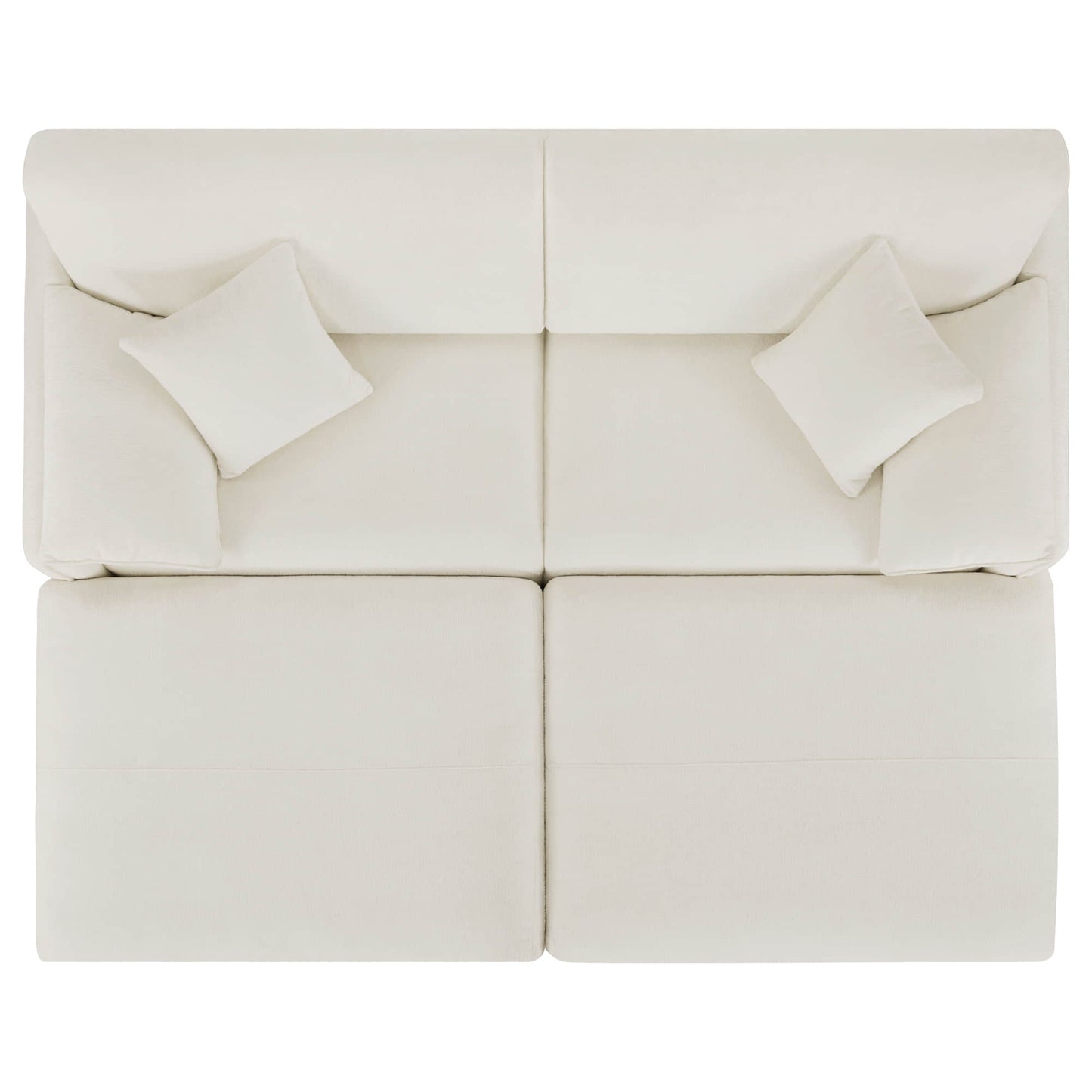 Feather-Filled 3-Seat Sofa with Ottoman and Configurable Sectional
