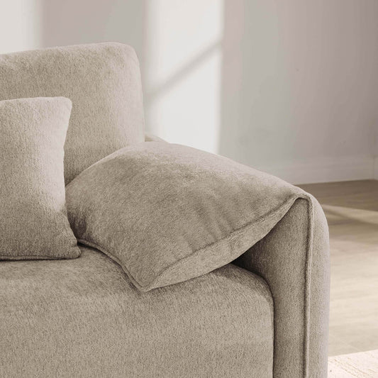 Feather-Filled 3-Seat Sofa with Ottoman and Configurable Sectional