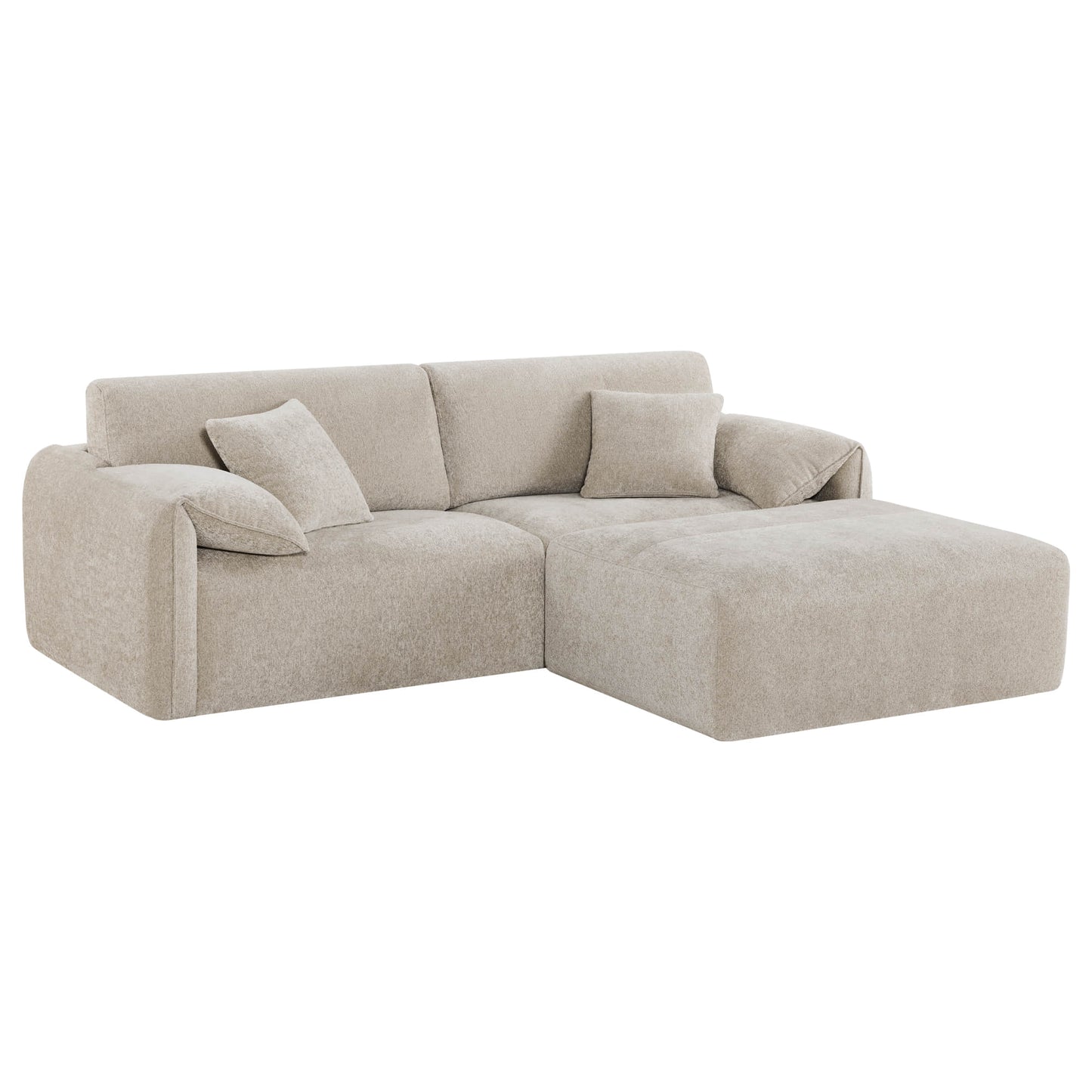 Feather-Filled 3-Seat Sofa with Ottoman and Configurable Sectional