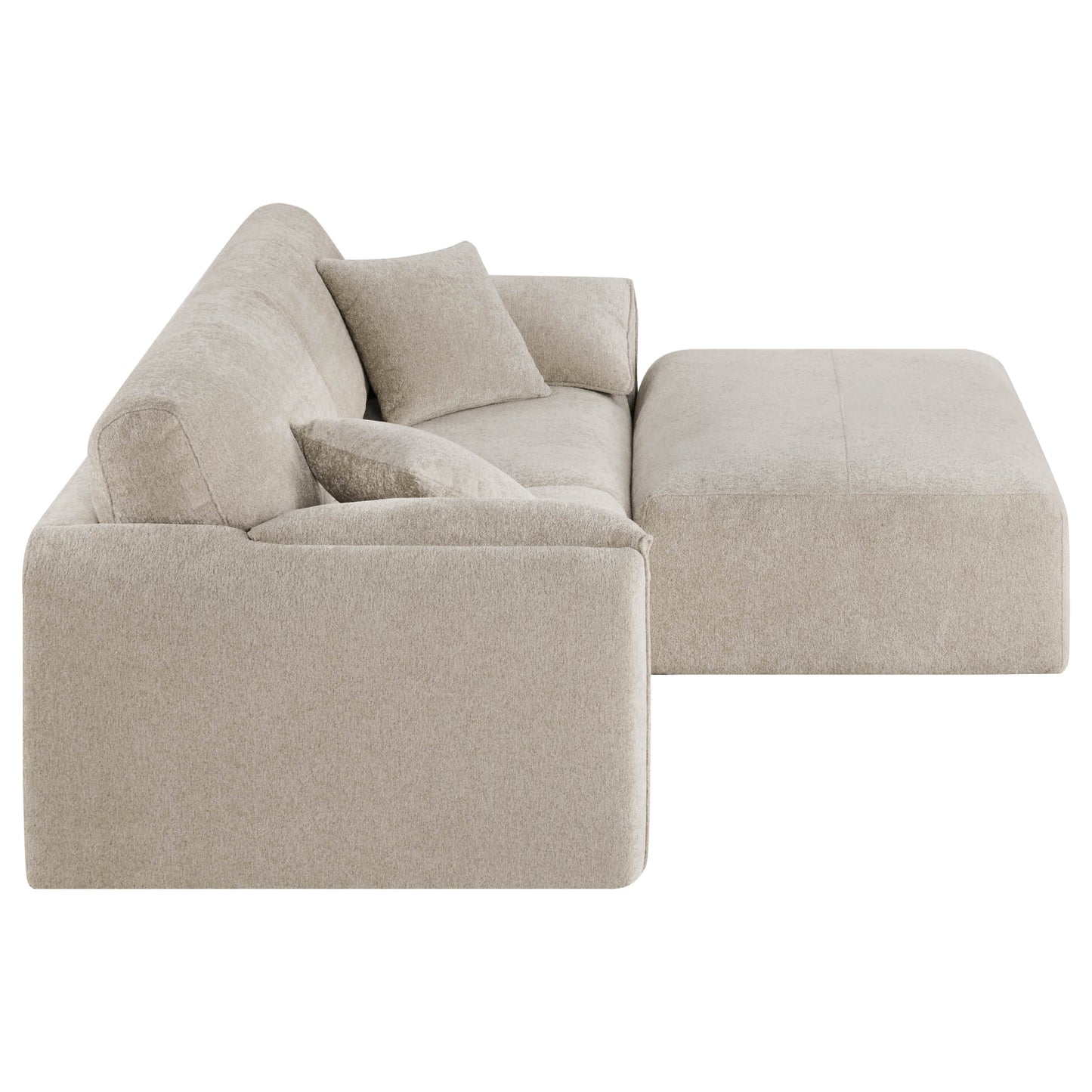 Feather-Filled 3-Seat Sofa with Ottoman and Configurable Sectional