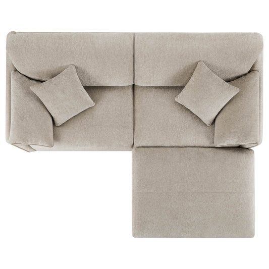 Feather-Filled 3-Seat Sofa with Ottoman and Configurable Sectional