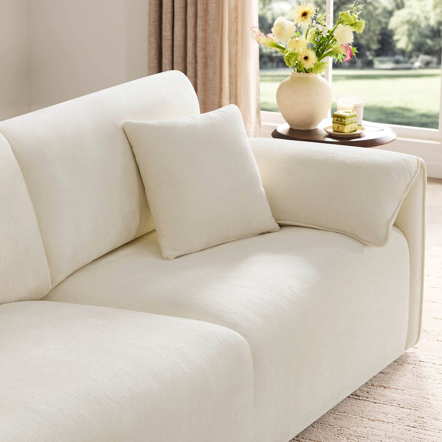 Feather-Filled 3-Seat Sofa with Ottoman and Configurable Sectional