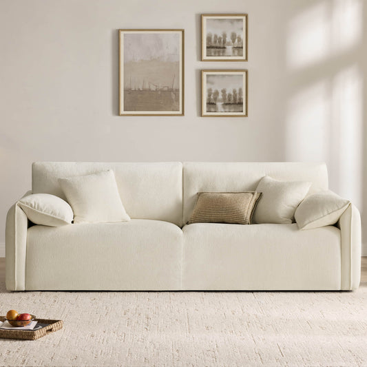 Feather-Filled 3-Seat Sofa with Ottoman and Configurable Sectional