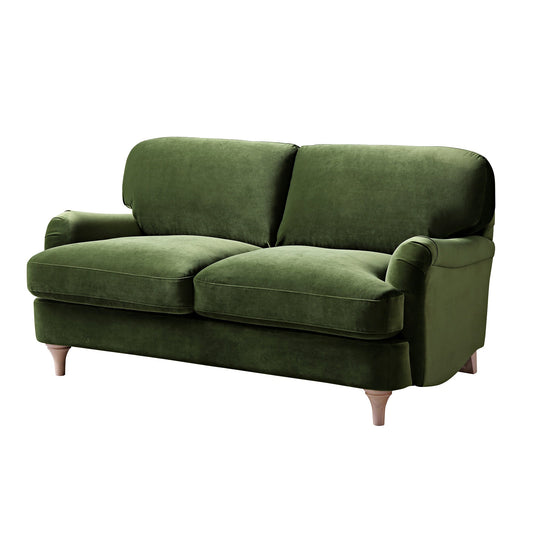 Fern Green Velvet 2-Seater Sofa with Sleek Lines