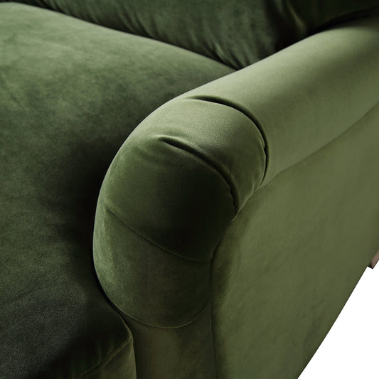 Fern Green Velvet 2-Seater Sofa with Sleek Lines
