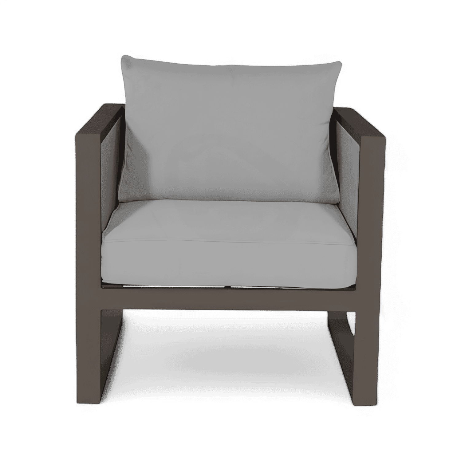 Outdoor Armchair in Taupe with Weather-Resistant Fabric