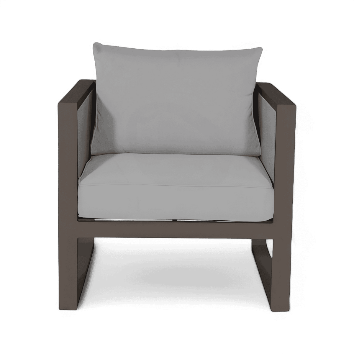 Outdoor Armchair in Taupe with Weather-Resistant Fabric