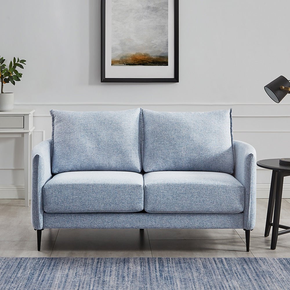 Flax Blue Fabric Sofa with Minimalist Design
