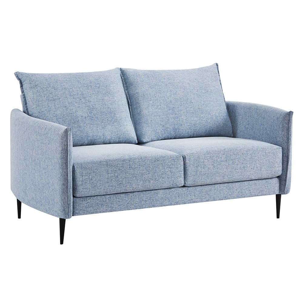 Flax Blue Fabric Sofa with Minimalist Design