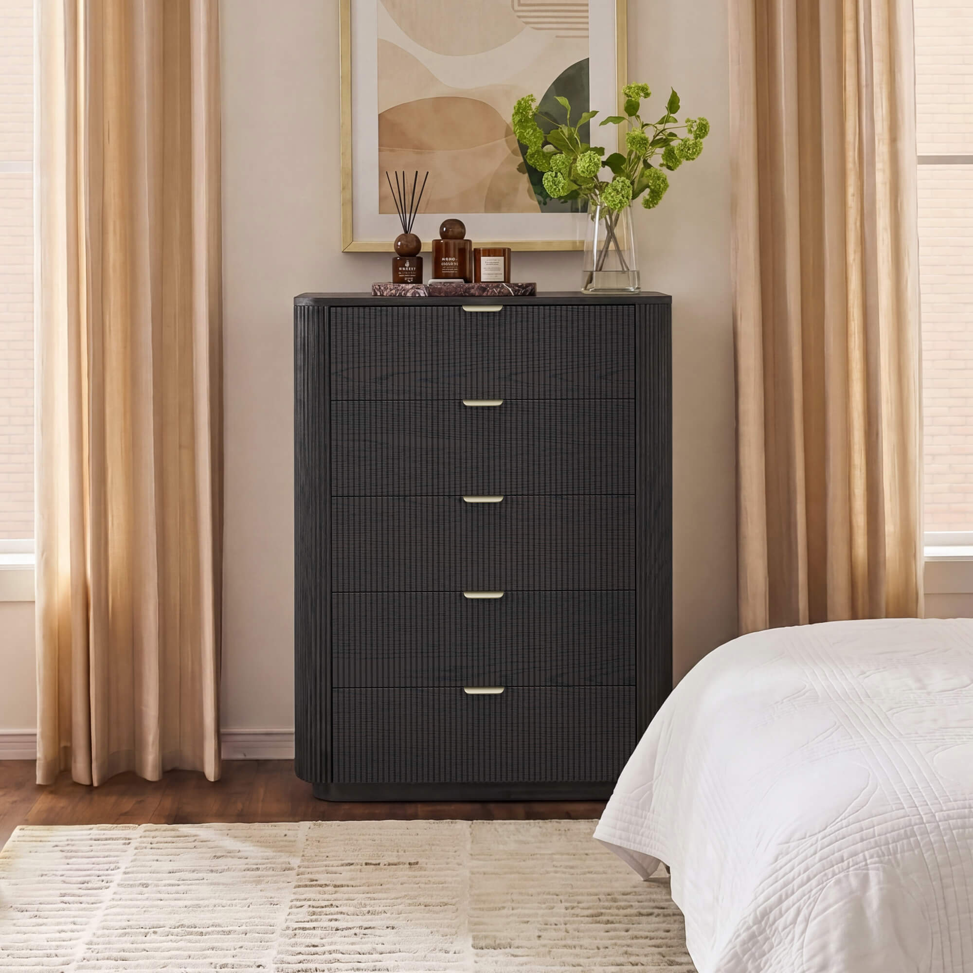 Fluted 5-Drawer Dresser in 30" Size
