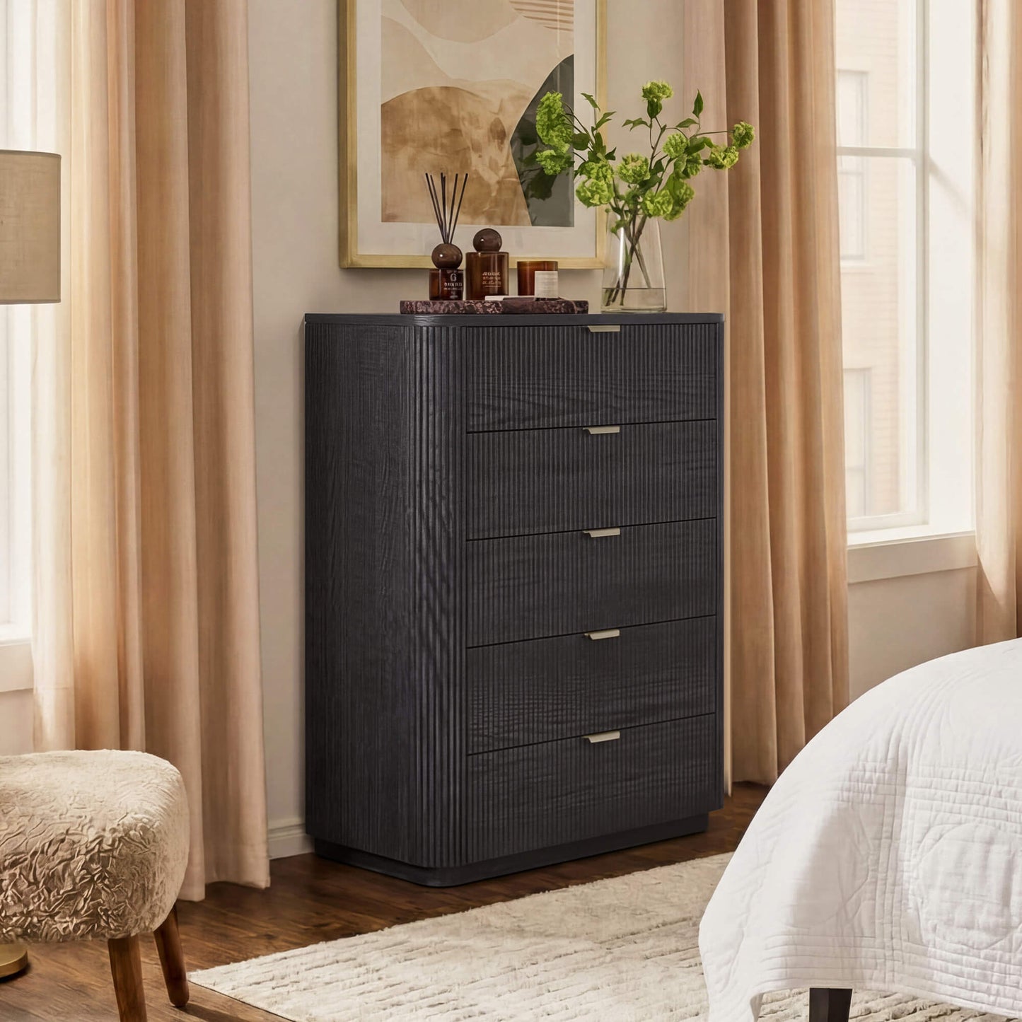 Fluted 5-Drawer Dresser in 30" Size