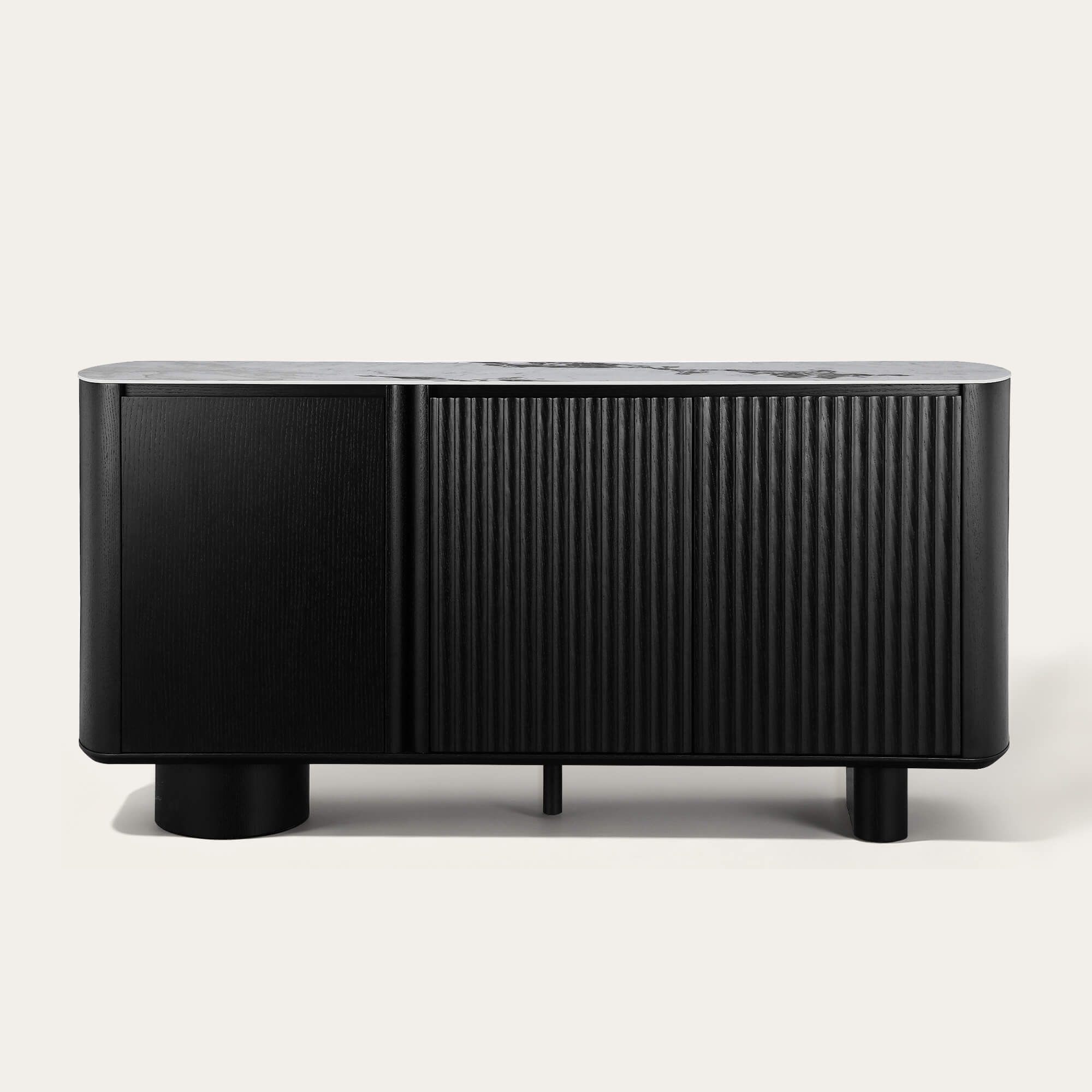 Fluted 71" Sideboard Buffet with Multi-section Design