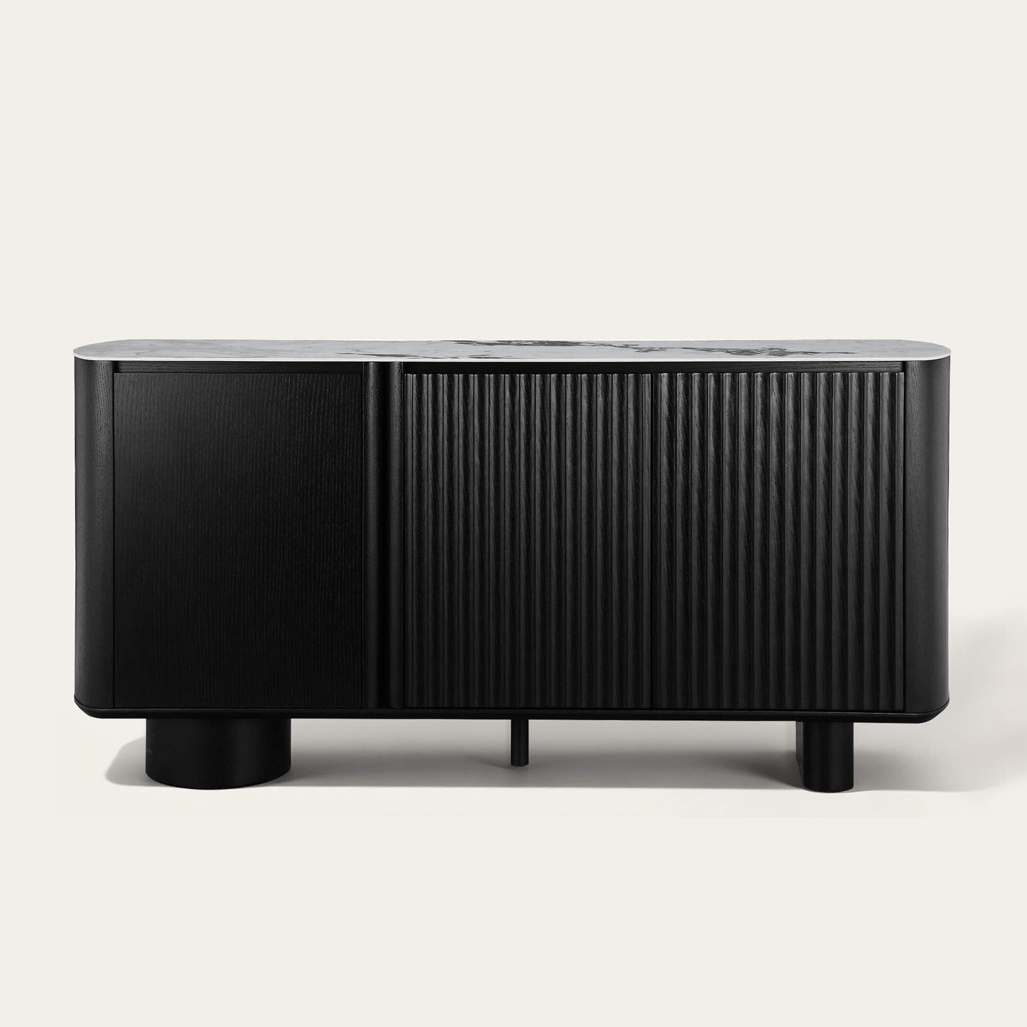 Fluted 71" Sideboard Buffet with Multi-section Design