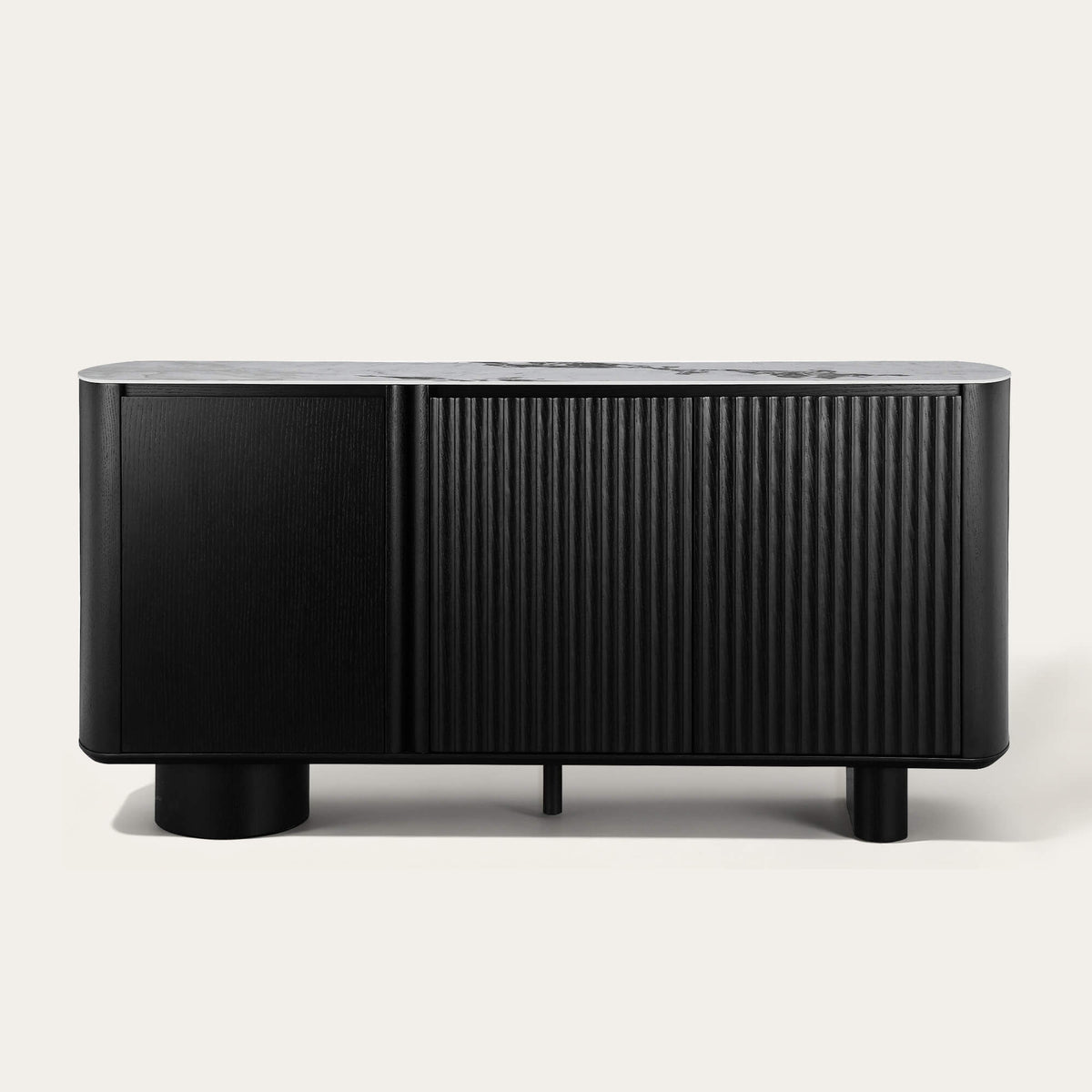 Fluted 71" Sideboard Buffet with Multi-section Design