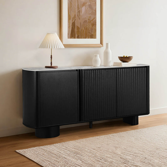 Fluted 71" Sideboard Buffet with Multi-section Design