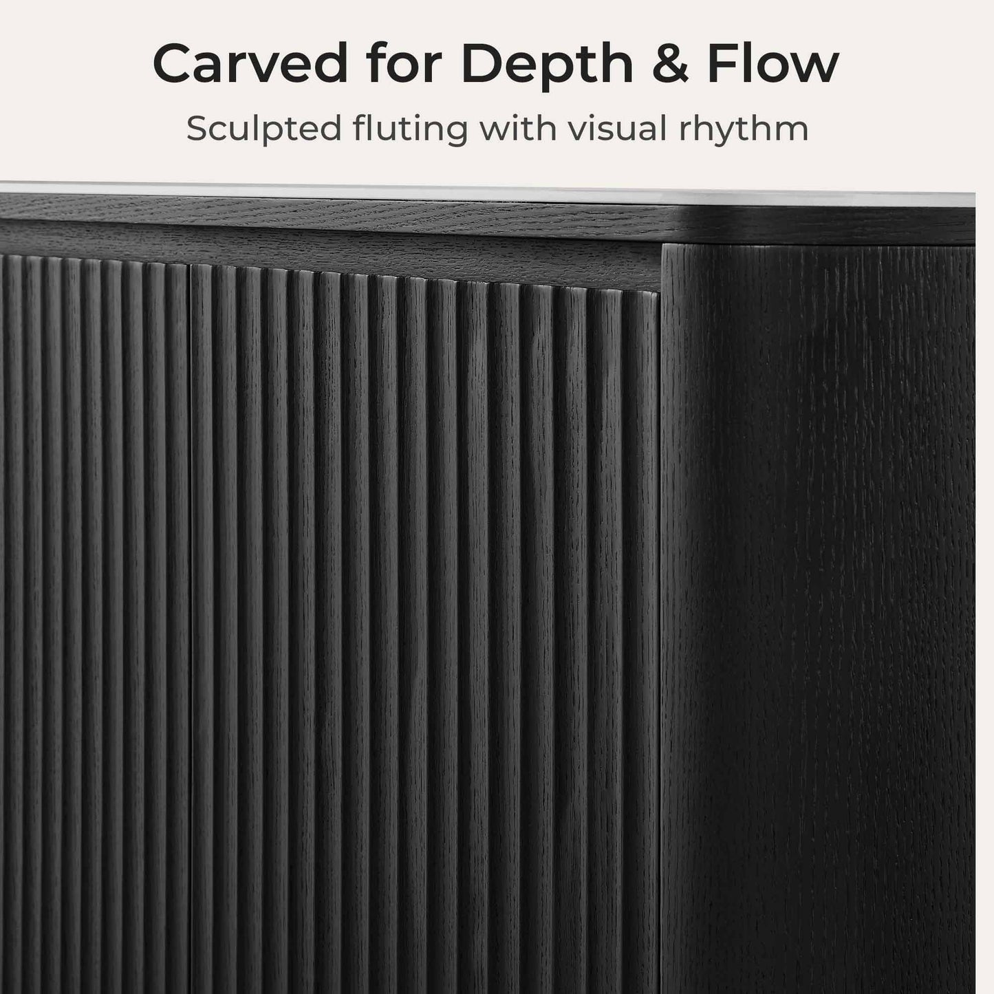 Fluted 71" Sideboard Buffet with Multi-section Design