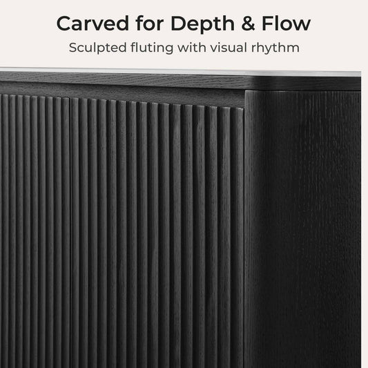 Fluted 71" Sideboard Buffet with Multi-section Design