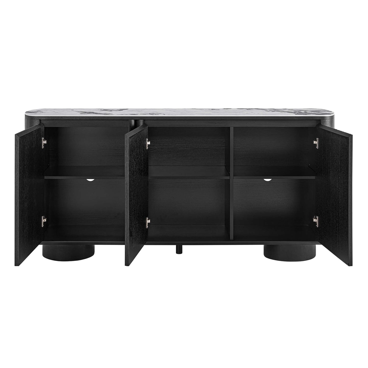 Fluted 71" Sideboard Buffet with Multi-section Design