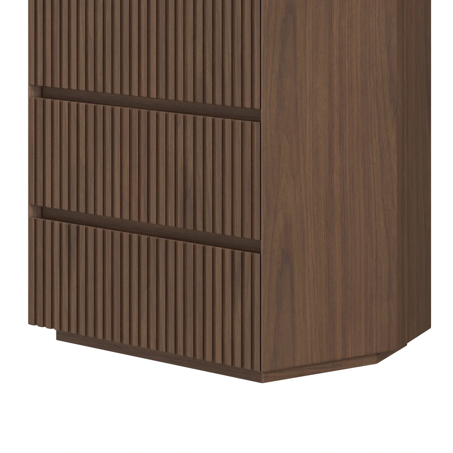 Fluted Dresser in Coral Oak with 4 Drawers
