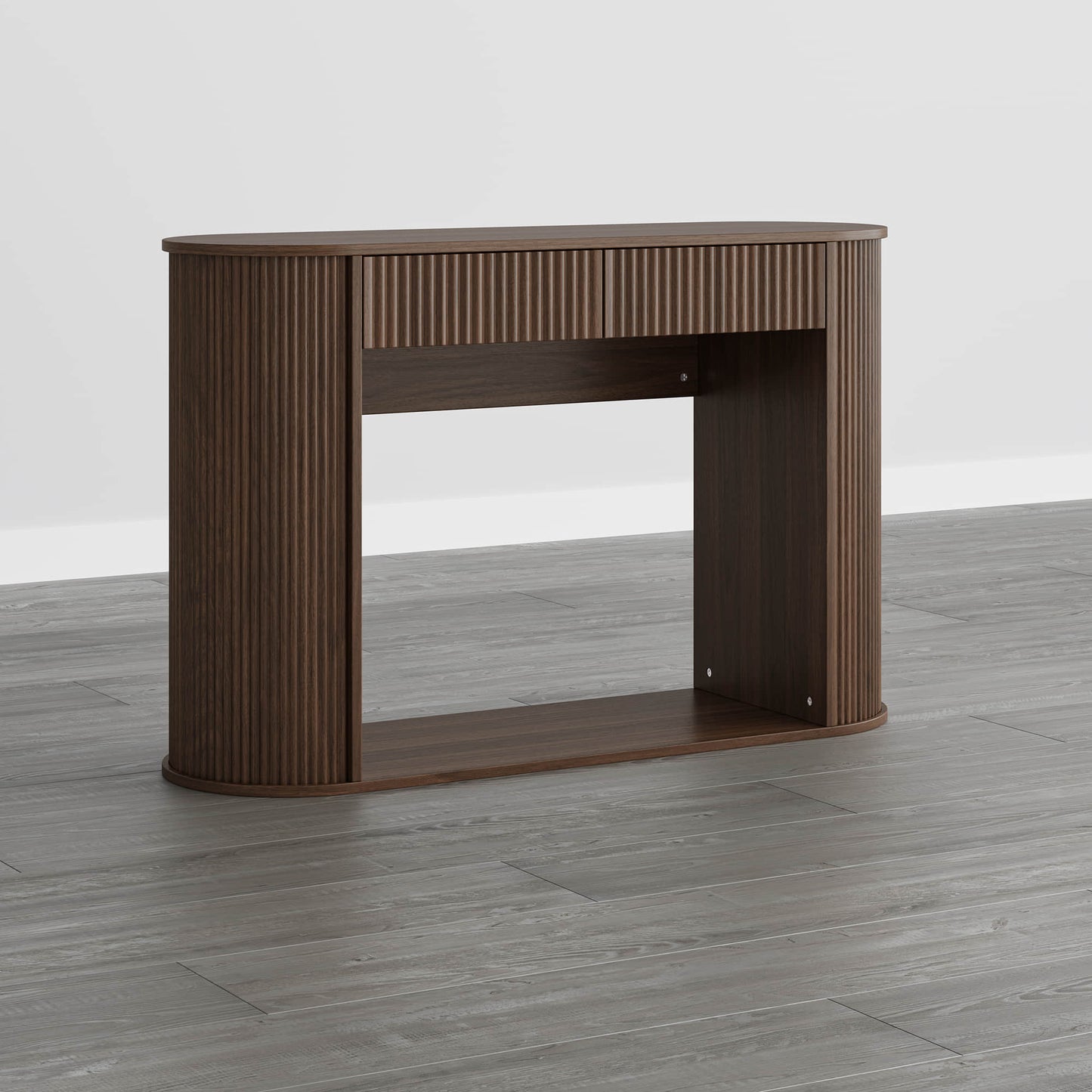 Fluted Wood Console Table in 47-Inch Length
